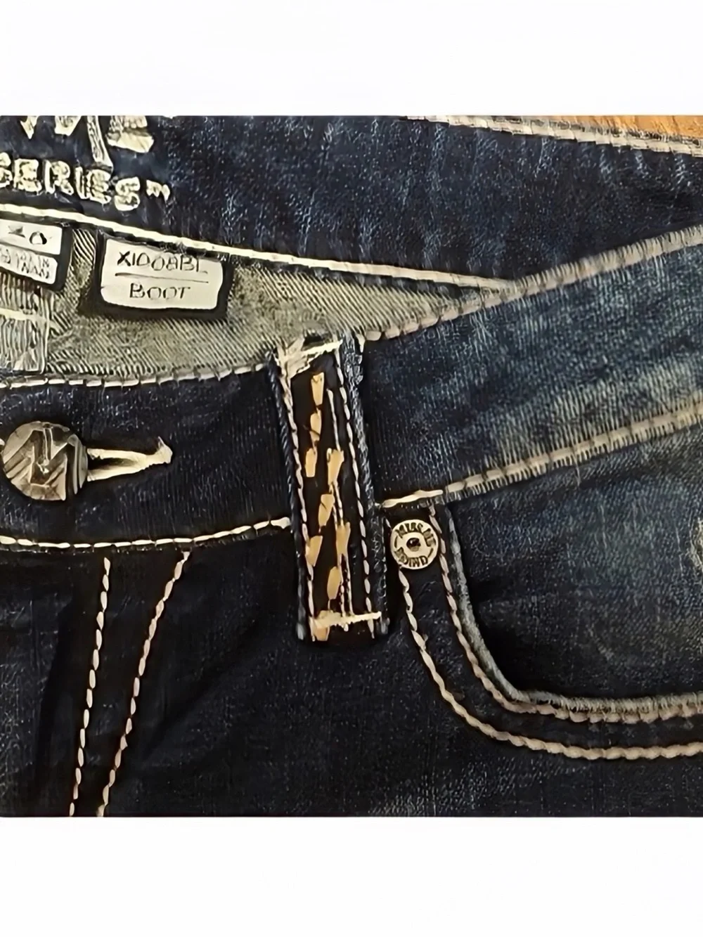 Gorgeous Y2K Miss Me’M’ Series Boot Jeans with Embellished Pockets 34” Inseam